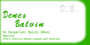 denes balvin business card