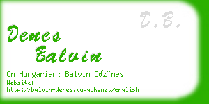 denes balvin business card